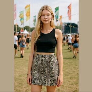 NWT Free People Modern Femme Denim Miniskirt